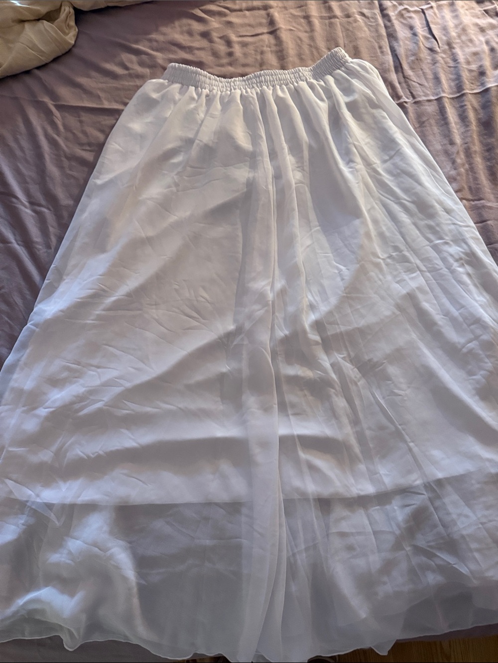 Classic White Maxi Skirt - Lightweight Gathered Waist